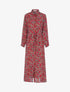 Robe à imprimé cachemire et feuilles - bordeaux - 1