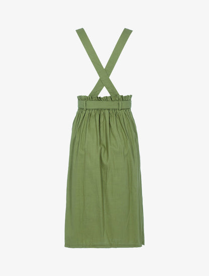 Jupe salopette fendue - kaki - 2