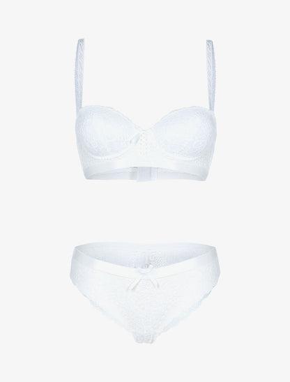 Ensemble en dentelle festonnée - ecru - 1