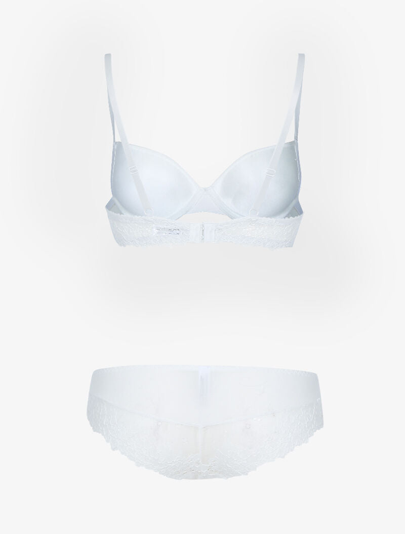 Ensemble en dentelle fleurie - ecru - 2