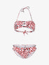 Bikini à découpes imprimé léopard - rouge - 3