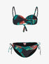 Bikini texturé à imprimé tropical - noir - 1