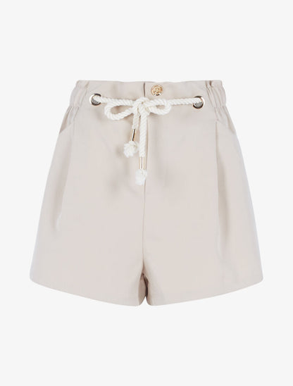 Short uni à cordon décoratif - beige - 3