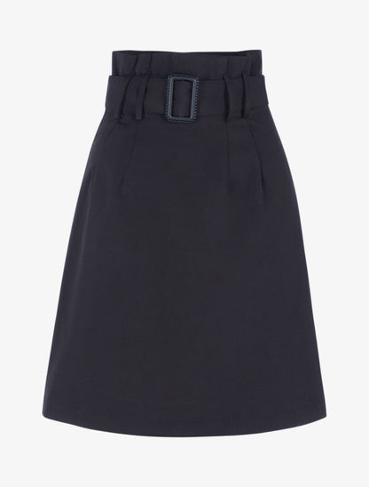 Jupe unie coupe trapèze taille haute - noir - 1