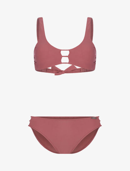 Bikini uni basique - vieux rose - 1