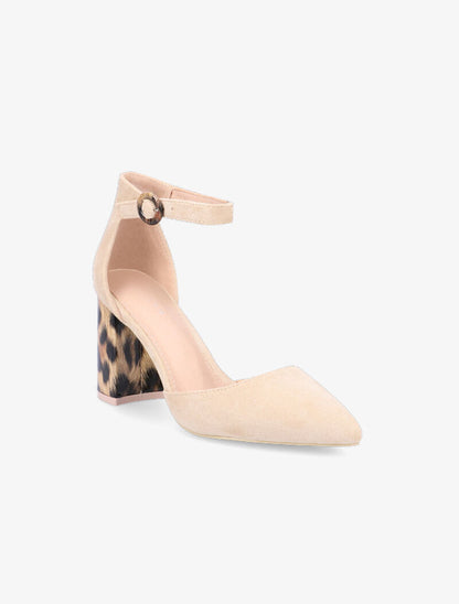 Sandales à talon bloc léopard - beige - 2