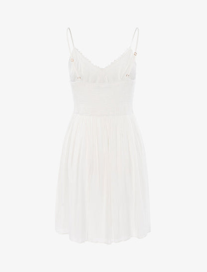 Robe à détails crochet - ecru - 2