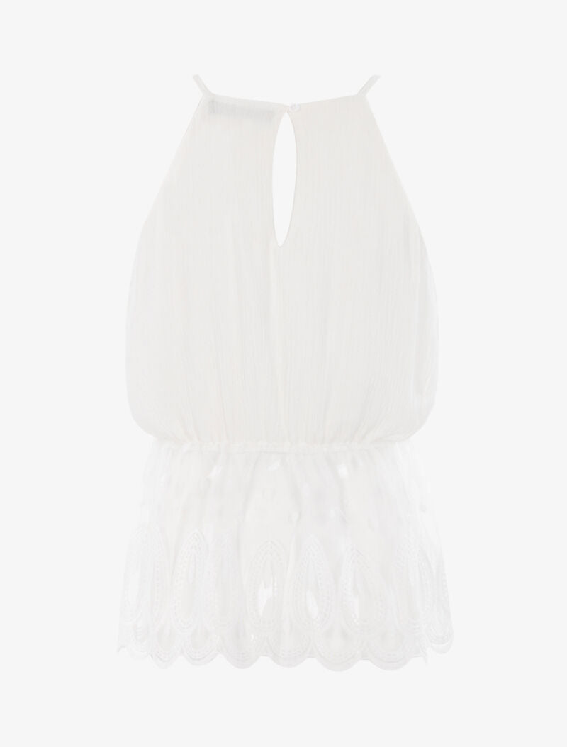 Top coupe boule à détails crochet - blanc - 2