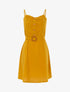 Robe à boutonnière et fronces - jaune - 3