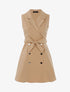 Robe patineuse à boutons décoratifs - beige - 1