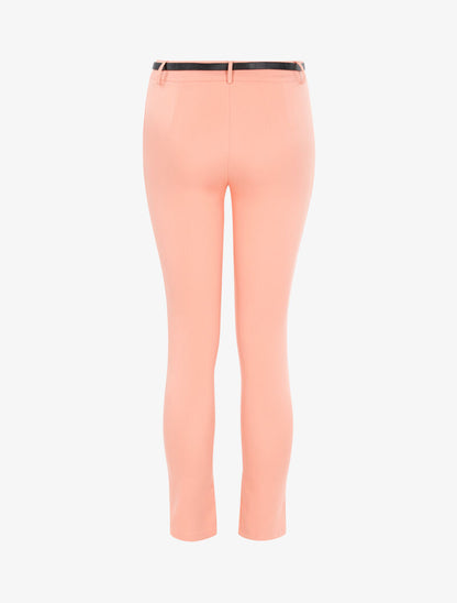 Pantalon uni ceinturé - corail - 2