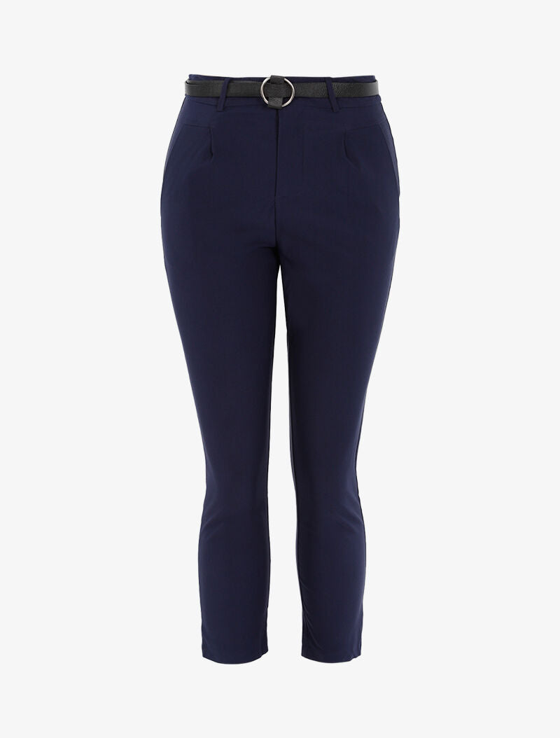 Broek 7/8 effen - marineblauw