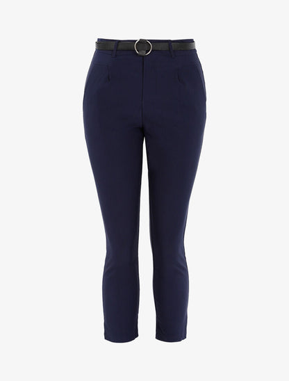 Broek 7/8 effen - marineblauw