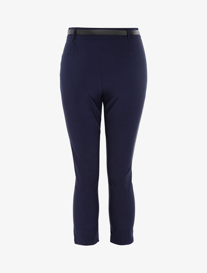 Broek 7/8 effen - marineblauw
