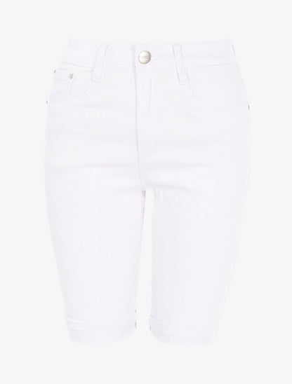 Bermuda slim uni - blanc - 1