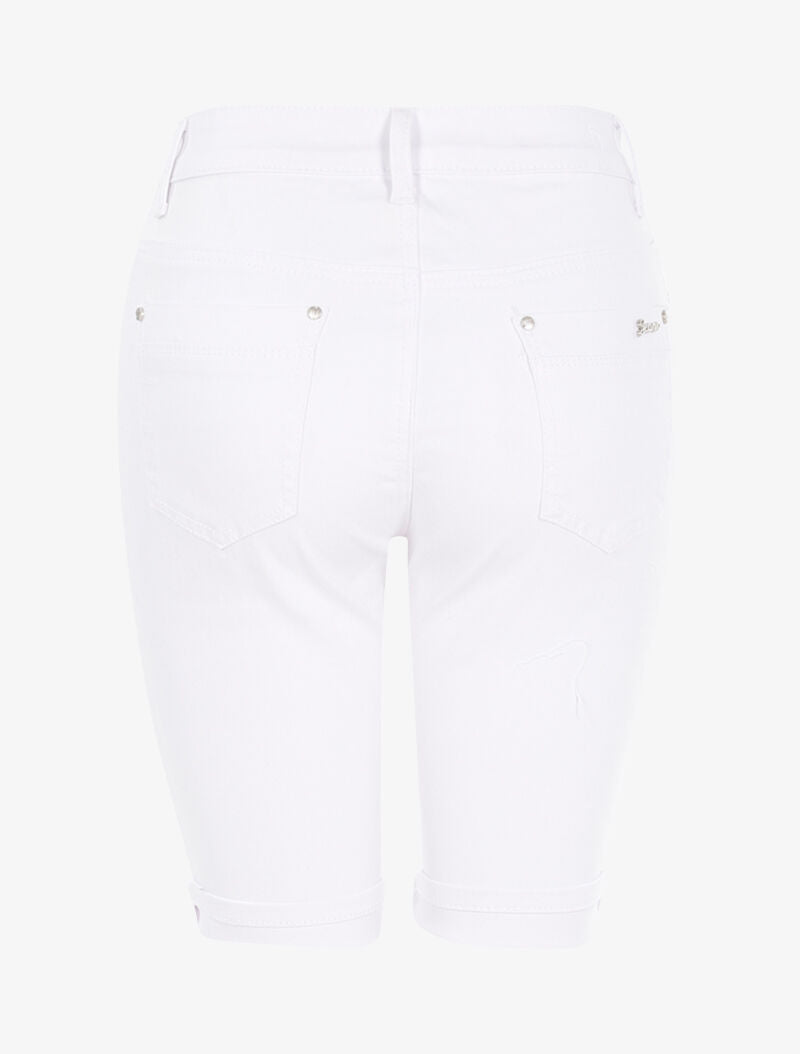 Bermuda slim uni - blanc - 2