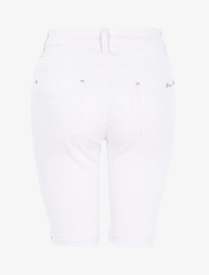 Bermuda slim uni - blanc - 2