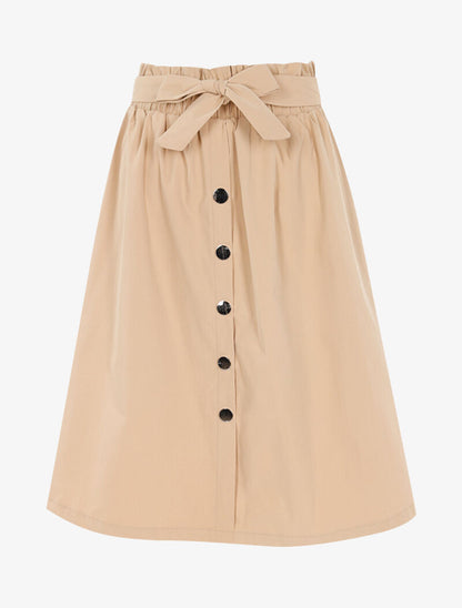 Jupe trapèze boutonnée - beige - 1