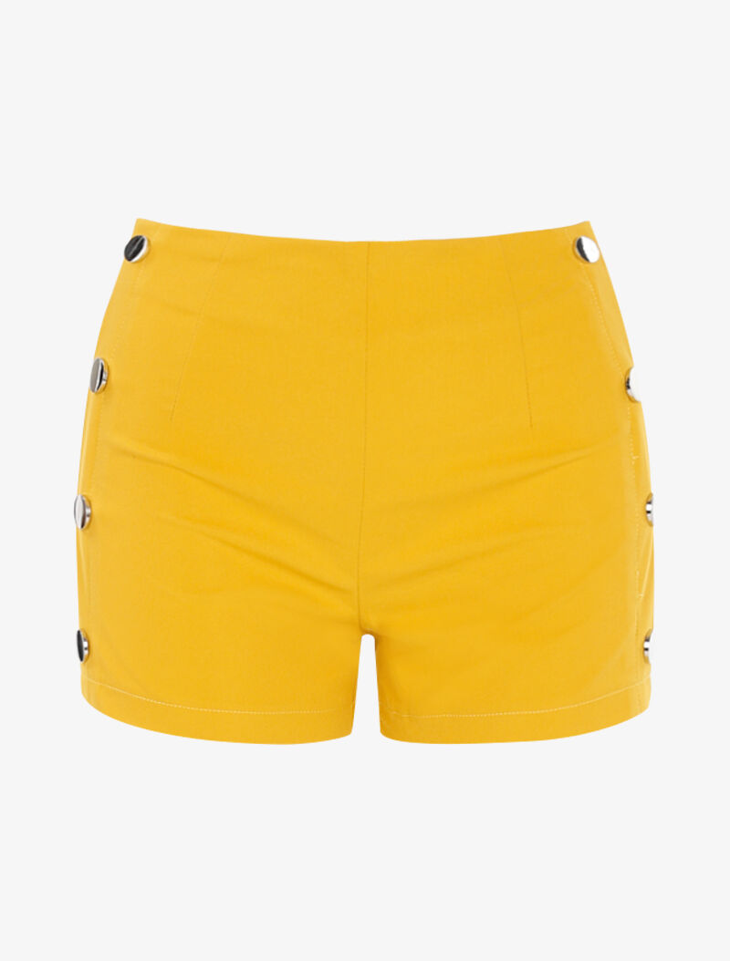 Mini short à boutonnières - jaune - 1