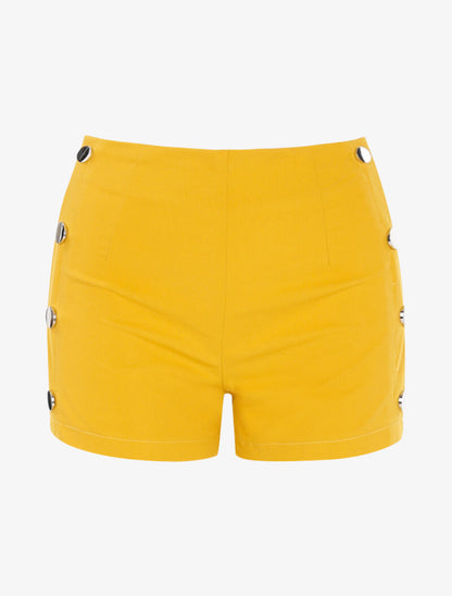 Mini short à boutonnières - jaune - 1