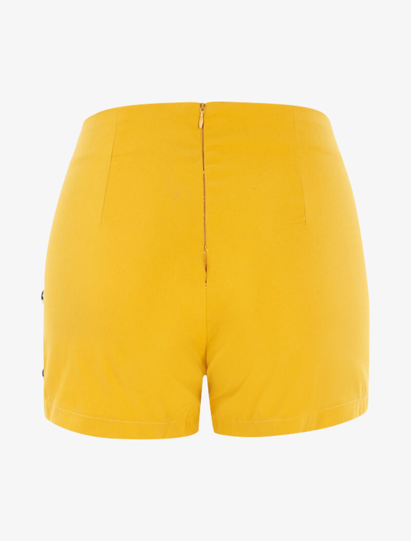 Mini short à boutonnières - jaune - 2