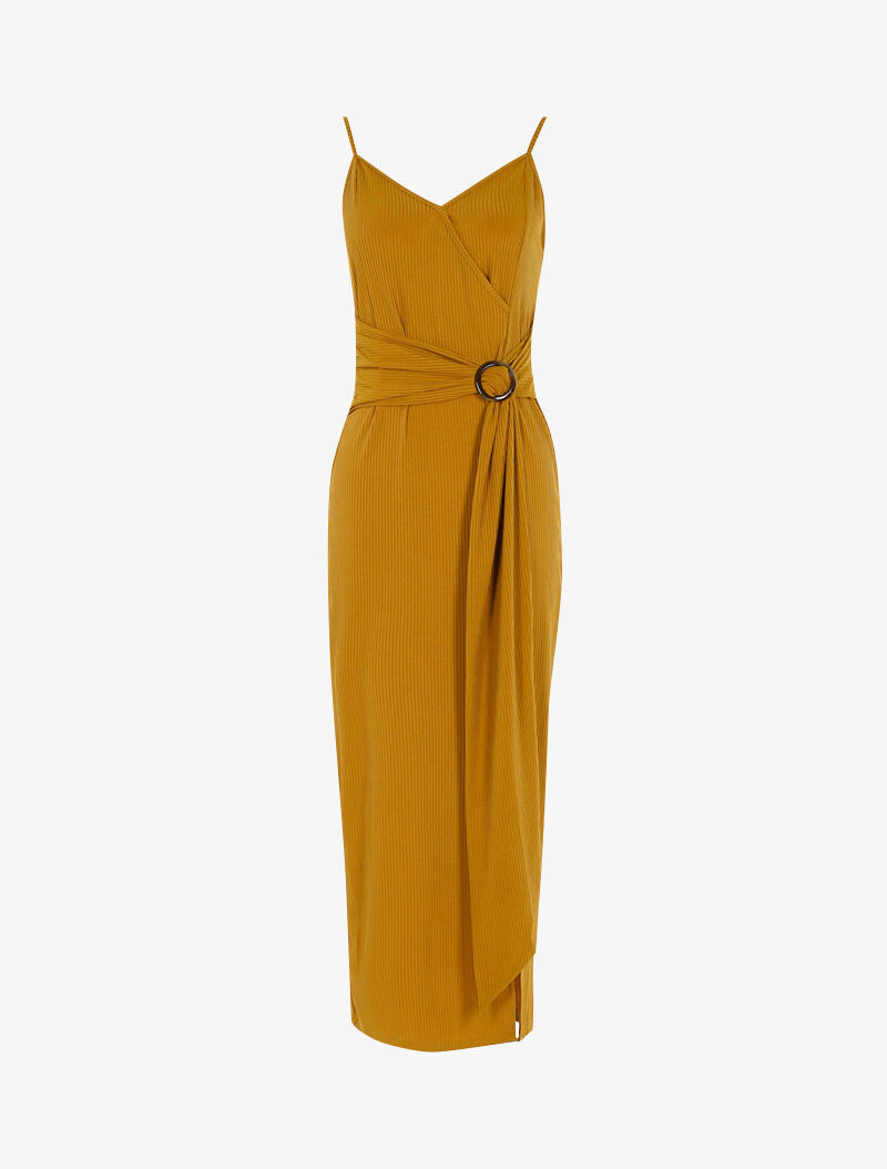 Robe à rayures en relief - jaune - 3