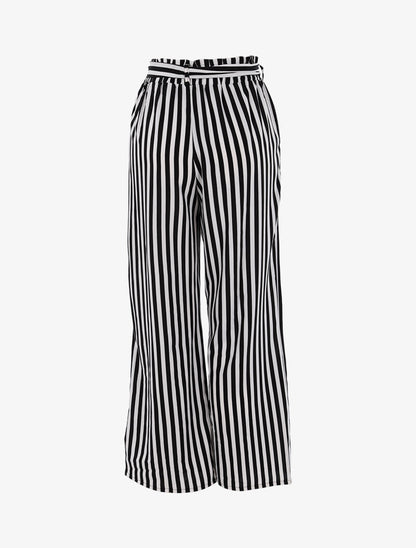 Pantalon fluide à rayures - noir - 2