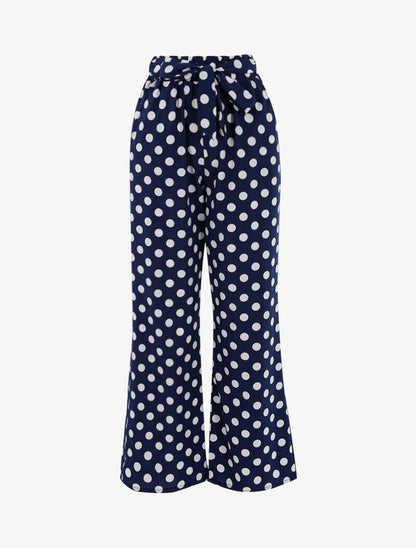 Pantalon à imprimé pois - bleu/blanc - 3