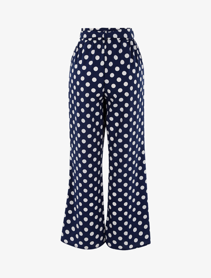 Pantalon à imprimé pois - bleu/blanc - 2