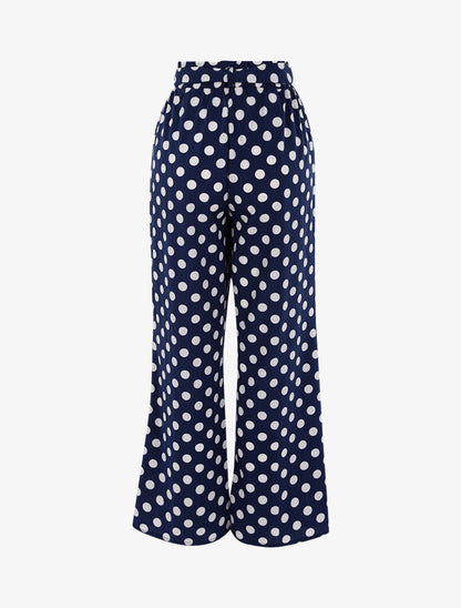 Pantalon à imprimé pois - bleu/blanc - 2