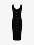 Robe côtelée à boutonnière - noir - 1
