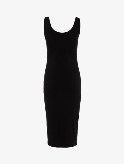 Robe côtelée à boutonnière - noir - 2