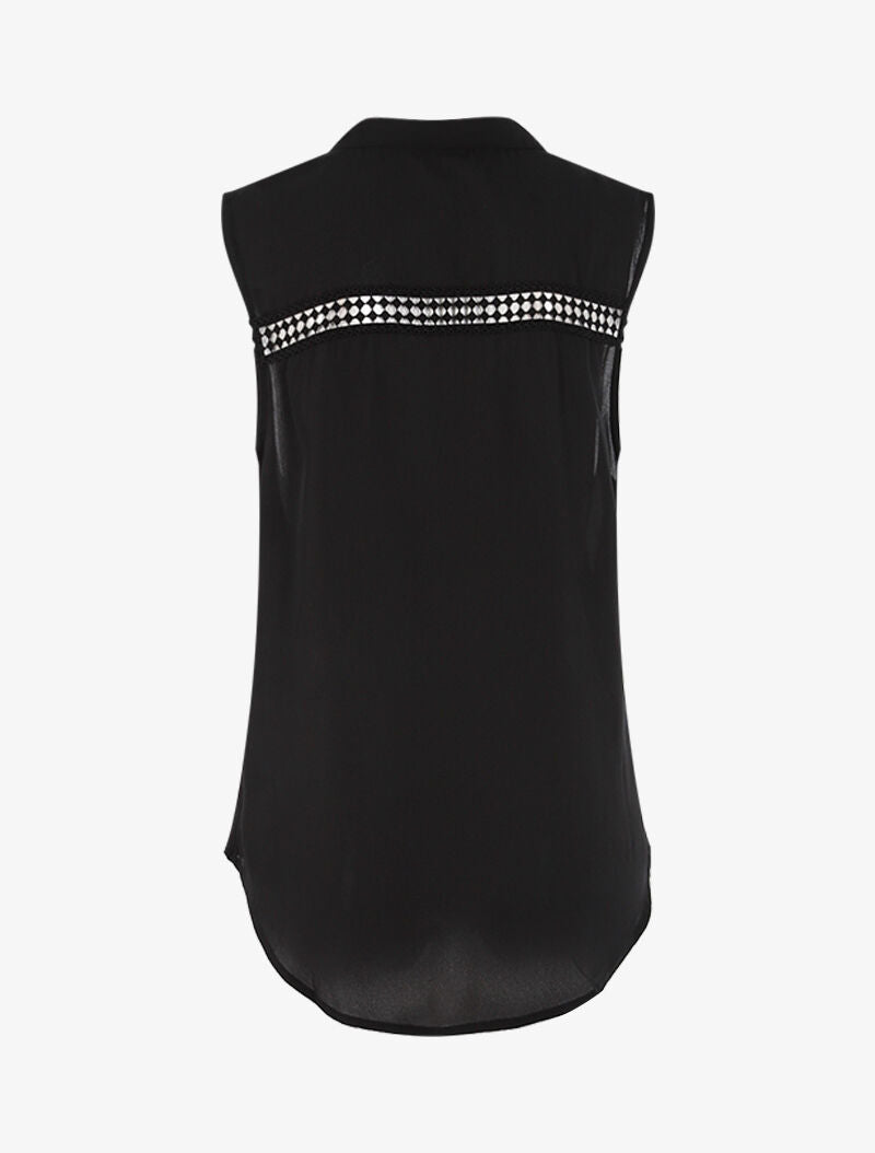 Top style chemise sans manches - noir - 2