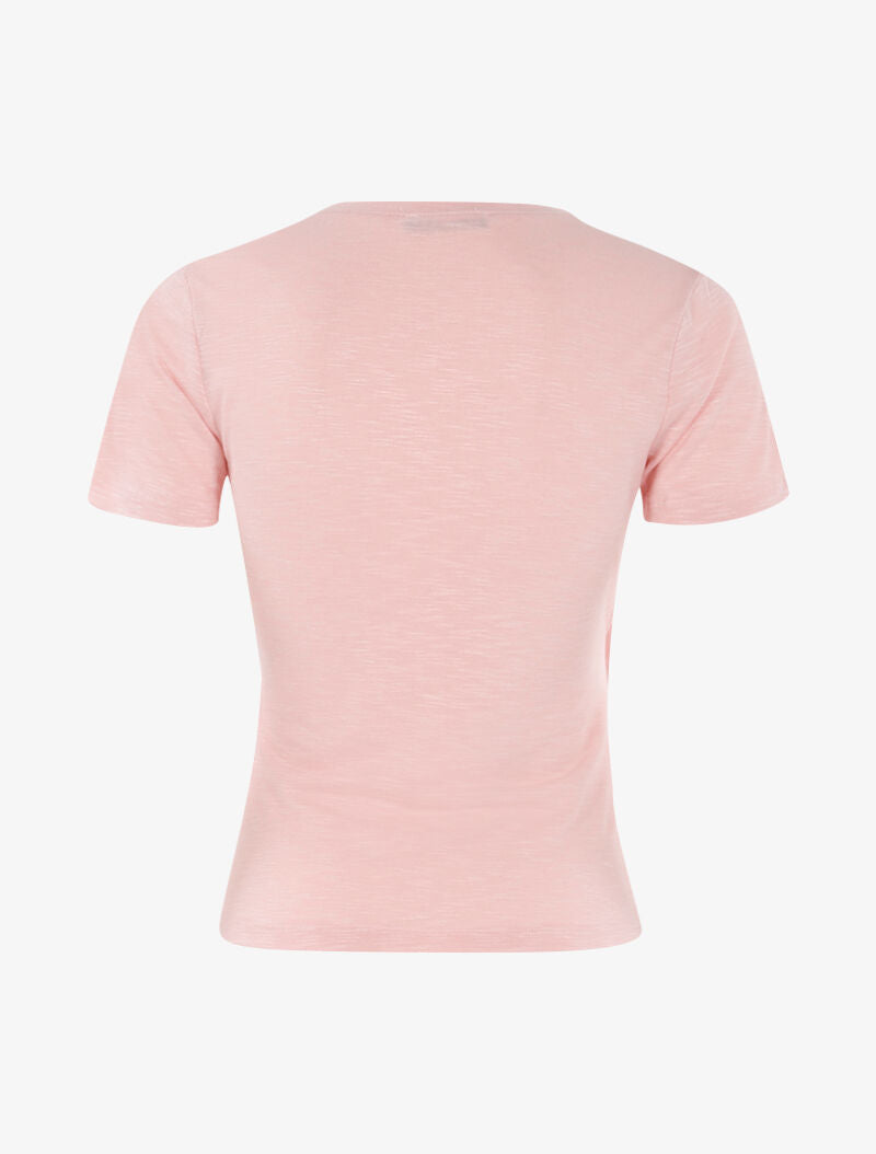 Top chiné à épaules strassées - rose - 2