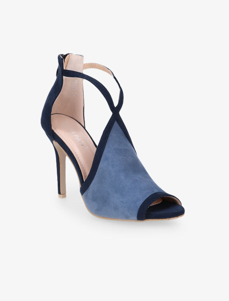 Sandales suédine bicolore à lanières croisées - marine/bleu - 2