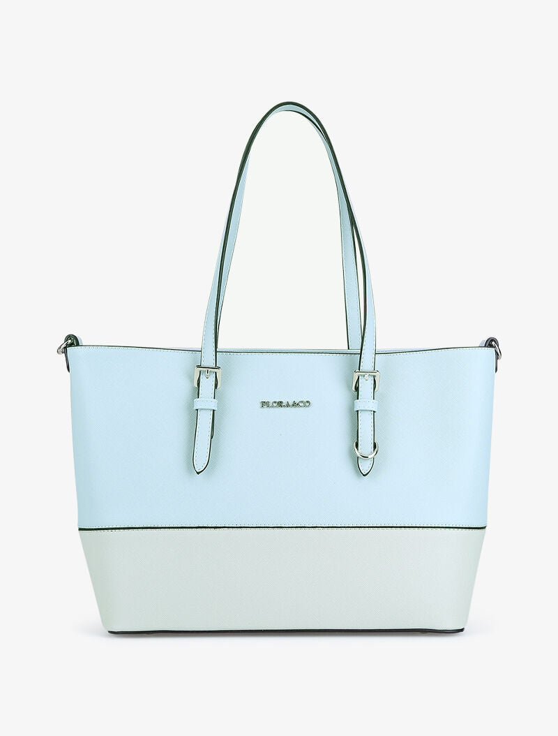Sac cabas Amélie - bleu ciel/gris - 1