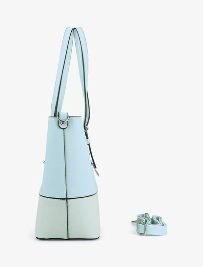 Sac cabas Amélie - bleu ciel/gris - 3