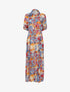 Robe chemise à imprimé automnal abstrait - bleu ciel - 1