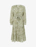 Robe à imprimé feuillages et flocage doré - vert - 1