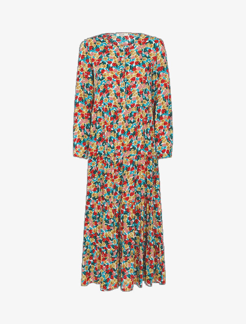Robe à imprimé floral - jaune - 1