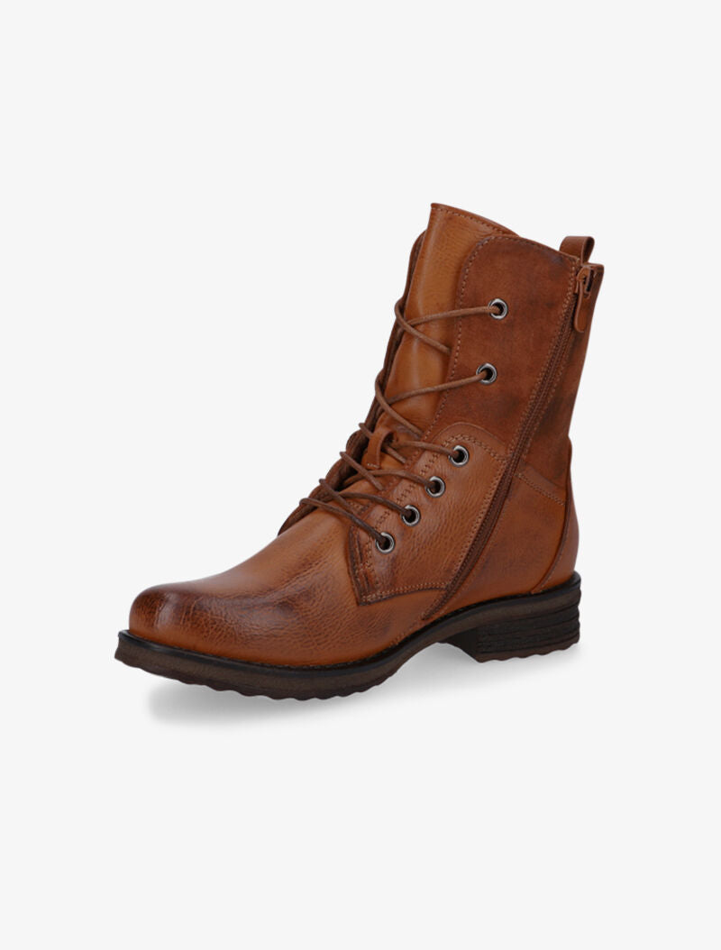 Bottines hautes effet craquelé - camel - 3