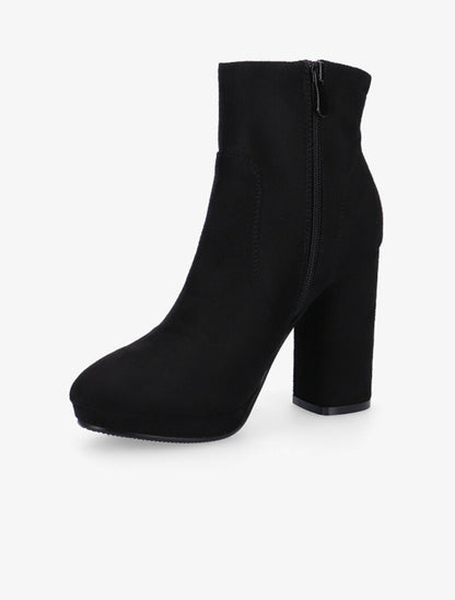 Bottines unies en suédine - noir - 3