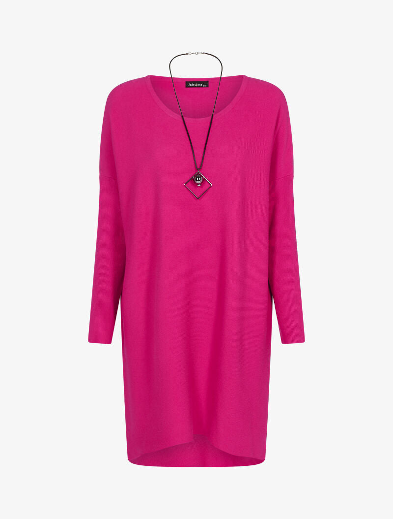 Robe loose avec sautoir - fushia - 3