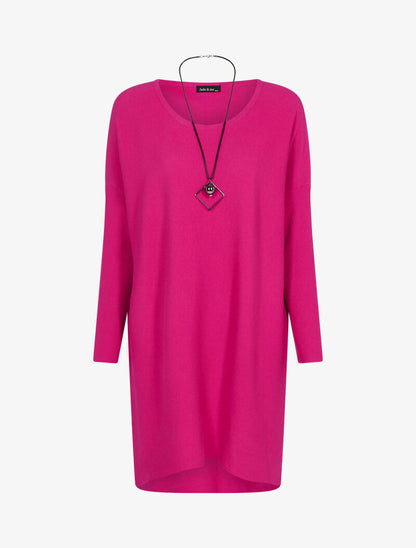 Robe loose avec sautoir - fushia - 3