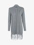 Gilet doux à bords frangés - gris foncé - 1