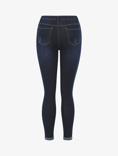 Jean slim basique griffé - bleu denim - 4