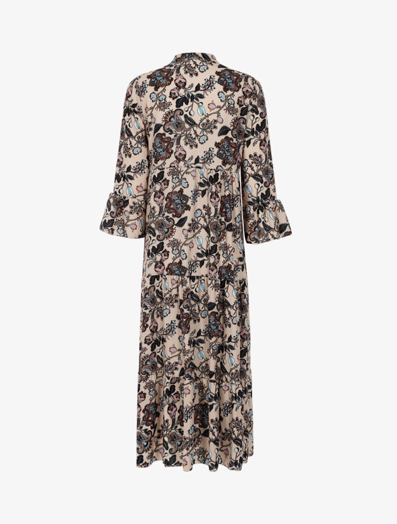 Robe trapèze à imprimés - beige - 2