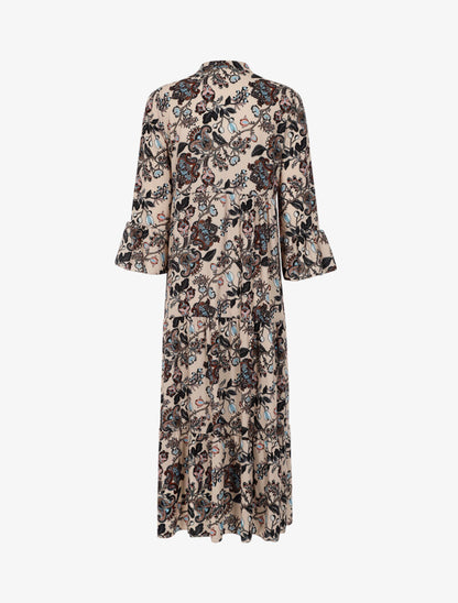 Robe trapèze à imprimés - beige - 2