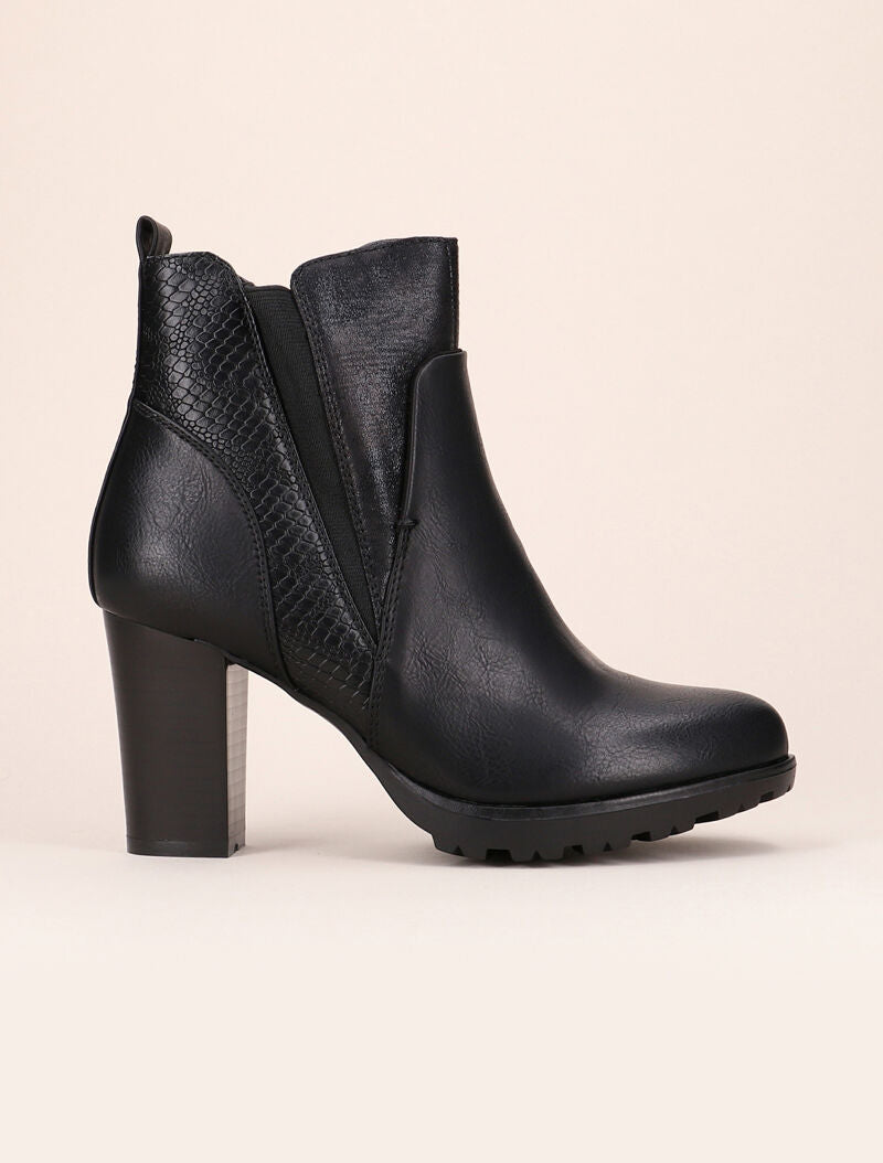 Bottines à détails style écailles - noir - 1