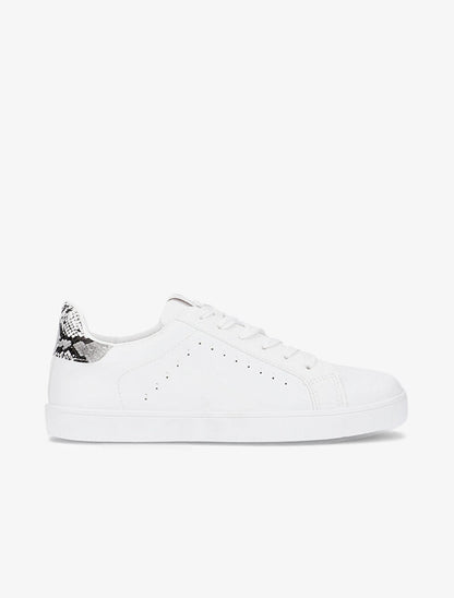 Sneakers à languette et contrefort imprimé - blanc/python - 2